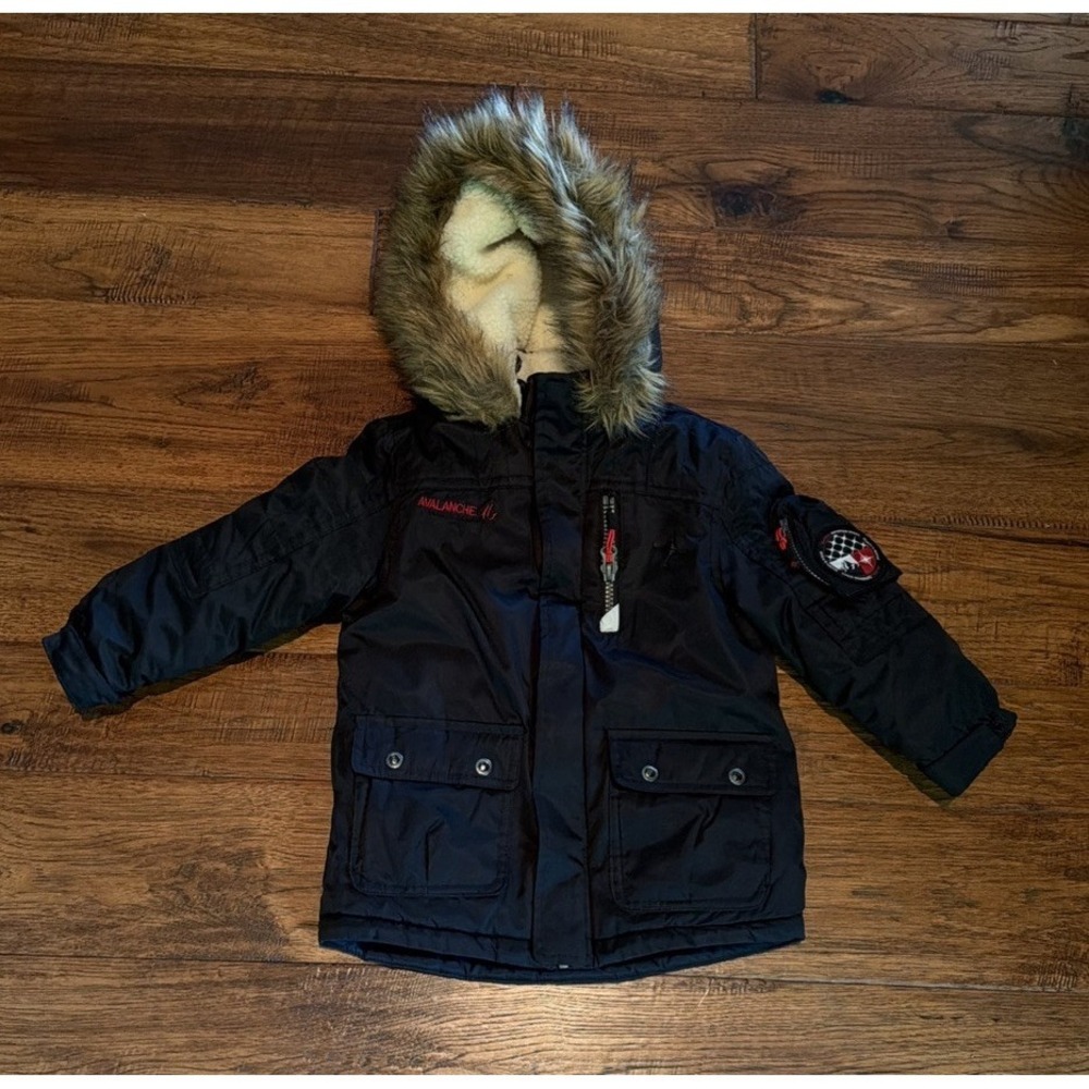 Avalanche Big Chill Expedition Black Kids Sz 5 Winter Coat Parka Faux Fur Hoodie